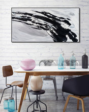 Load image into Gallery viewer, Black And White Canvas Art Abstract Minimalist Painting Op023