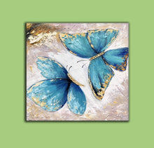 Load image into Gallery viewer, Butterfly Painting Canvas Gold Leaf Abstract Painting Contemporary Art Yp026