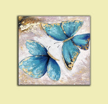Load image into Gallery viewer, Butterfly Painting Canvas Gold Leaf Abstract Painting Contemporary Art Yp026