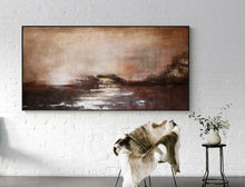 Load image into Gallery viewer, Brown Abstract Painting on Canvas Sunset Abstract Painting Op073