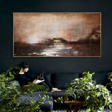 Load image into Gallery viewer, Brown Abstract Painting on Canvas Sunset Abstract Painting Op073