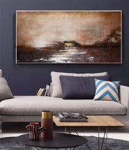 Load image into Gallery viewer, Brown Abstract Painting on Canvas Sunset Abstract Painting Op073