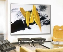 Load image into Gallery viewer, Black And White Gold Oversized Abstract Painting Original Art Cp031