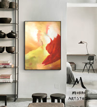 Load image into Gallery viewer, Minimalist Abstract Art Large Red Abstract Painting Pink Painting Np049