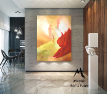 Load image into Gallery viewer, Minimalist Abstract Art Large Red Abstract Painting Pink Painting Np049