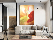 Load image into Gallery viewer, Minimalist Abstract Art Large Red Abstract Painting Pink Painting Np049
