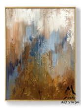 Load image into Gallery viewer, Large Blue Painting Gold Abstract Art Oversized Artwork for Living Room NP050