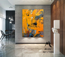 Load image into Gallery viewer, Art for Large Wall Yellow Painting Abstract Art Gp024