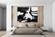 Load image into Gallery viewer, Oversized Black and White Art Textured Painting Oil Painting on Canvas Bp058