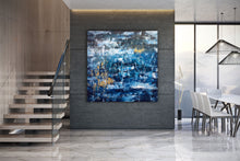 Load image into Gallery viewer, Blue Gode Abstract Painting Modern Office Art Xl Canvas Wall Art DP021