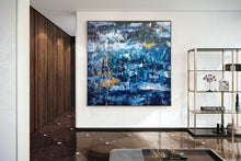 Load image into Gallery viewer, Blue Gode Abstract Painting Modern Office Art Xl Canvas Wall Art DP021