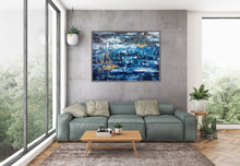 Load image into Gallery viewer, Blue Gode Abstract Painting Modern Office Art Xl Canvas Wall Art DP021