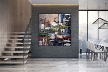 Load image into Gallery viewer, Deep Blue Green Red Extra Large Artwork Abstract Canvas Art DP085
