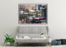 Load image into Gallery viewer, Deep Blue Green Red Extra Large Artwork Abstract Canvas Art DP085