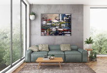 Load image into Gallery viewer, Deep Blue Green Red Extra Large Artwork Abstract Canvas Art DP085