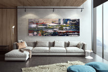 Load image into Gallery viewer, Deep Blue Green Red Extra Large Artwork Abstract Canvas Art DP085