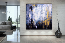 Load image into Gallery viewer, Purple White Knife Painting Living Room Wall Art Extra Large Artwork Dp086