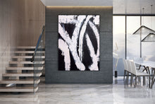 Load image into Gallery viewer, Black and White Art Wide Large Abstract Painting,Living Room Wall Art Bp119