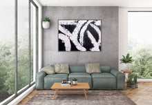 Load image into Gallery viewer, Black and White Art Wide Large Abstract Painting,Living Room Wall Art Bp119