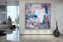 Load image into Gallery viewer, Navy Blue Wall Art Painting on Canvas Living Room Modern Wall Art Dp033