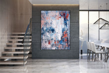 Load image into Gallery viewer, Navy Blue Wall Art Painting on Canvas Living Room Modern Wall Art Dp033