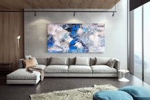 Load image into Gallery viewer, Modern Wall Decor White Blue Grey Contemporary Abstract Painting Dp104