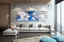 Load image into Gallery viewer, Modern Wall Decor White Blue Grey Contemporary Abstract Painting Dp104