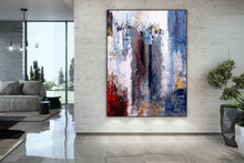 Load image into Gallery viewer, Blue Grey White Texture Wall Art,Contemporary Modern Decor Bp010