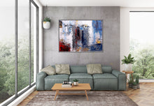 Load image into Gallery viewer, Blue Grey White Texture Wall Art,Contemporary Modern Decor Bp010