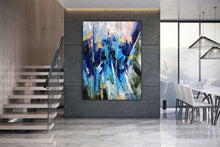 Load image into Gallery viewer, Blue Abstract Art Canvas Large Abstract Painting on Canvas Bp112