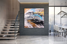 Load image into Gallery viewer, Black Grey Gold Contemporary Wall Art Acrylic Abstract Painting Dp105