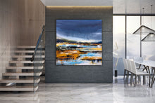 Load image into Gallery viewer, Blue Yellow Brown Painting on Canvas Large Canvas Wall Art Landscape Dp028