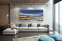 Load image into Gallery viewer, Blue Yellow Brown Painting on Canvas Large Canvas Wall Art Landscape Dp028