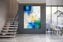 Load image into Gallery viewer, Blue White Gree Abstract Painting Texture Wall Art Large Artwork Dp079