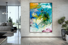 Load image into Gallery viewer, Colorful Painting Large Artwork Bathroom Wall Art Abstract Painting on Canvas Dp017