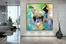 Load image into Gallery viewer, Blue Green Purple Large Abstract Art Modern Painting Custom Art DP032