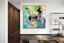 Load image into Gallery viewer, Blue Green Purple Large Abstract Art Modern Painting Custom Art DP032