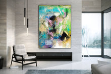 Load image into Gallery viewer, Blue Green Purple Large Abstract Art Modern Painting Custom Art DP032