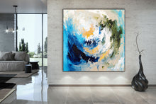 Load image into Gallery viewer, Blue White Gold Texture Wall Art Large Wall Art Modern Wall Painting Dp27