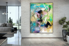 Load image into Gallery viewer, Blue Green Purple Large Abstract Art Modern Painting Custom Art DP032