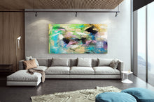 Load image into Gallery viewer, Blue Green Purple Large Abstract Art Modern Painting Custom Art DP032