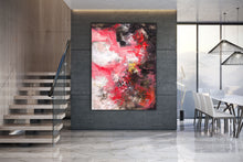 Load image into Gallery viewer, Red Brown White Abstract Painting Dine Room Wall Art Bp111