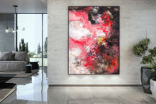 Load image into Gallery viewer, Red Brown White Abstract Painting Dine Room Wall Art Bp111