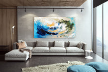 Load image into Gallery viewer, Blue White Gold Texture Wall Art Large Wall Art Modern Wall Painting Dp27