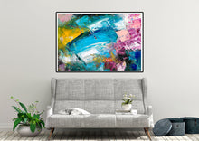 Load image into Gallery viewer, Blue Purple Yellow Abstract Painting Dine Room Wall Art Bp114