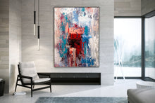 Load image into Gallery viewer, Red Blue Orange Abstract Painting on Canvas Large Wall Art Dining Room Bp117