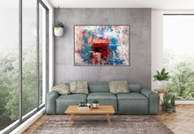 Load image into Gallery viewer, Red Blue Orange Abstract Painting on Canvas Large Wall Art Dining Room Bp117