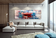 Load image into Gallery viewer, Red Blue Orange Abstract Painting on Canvas Large Wall Art Dining Room Bp117