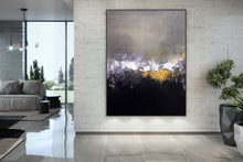 Load image into Gallery viewer, Black Grey Gold Abstract Painting Modern Decor Large Artwork Bp107