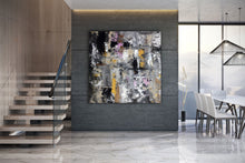 Load image into Gallery viewer, Black Grey Gold Contemporary Art Extra Large Abstract Painting Bp115